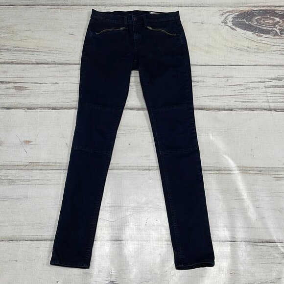 Rag & Bone Jeans Skinny Zipper Denim Wax Black Size 25 - Picture 3 of 11